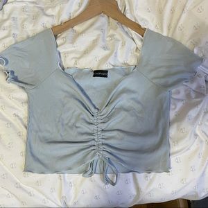 BABY BLUE OFF THE SHOULDER FAIRY TOP